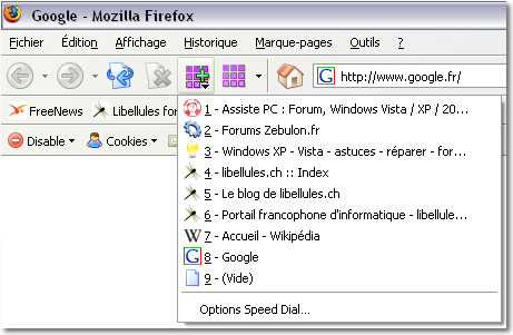 Speed Dial pour Firefox