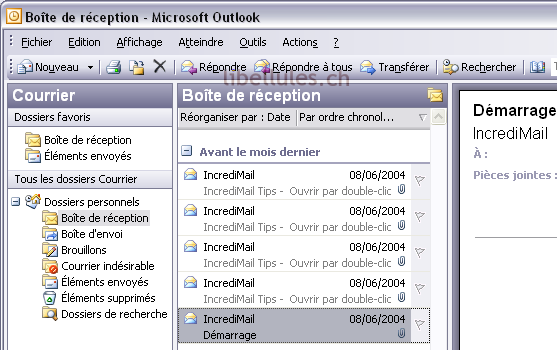 incredimail vers outlook