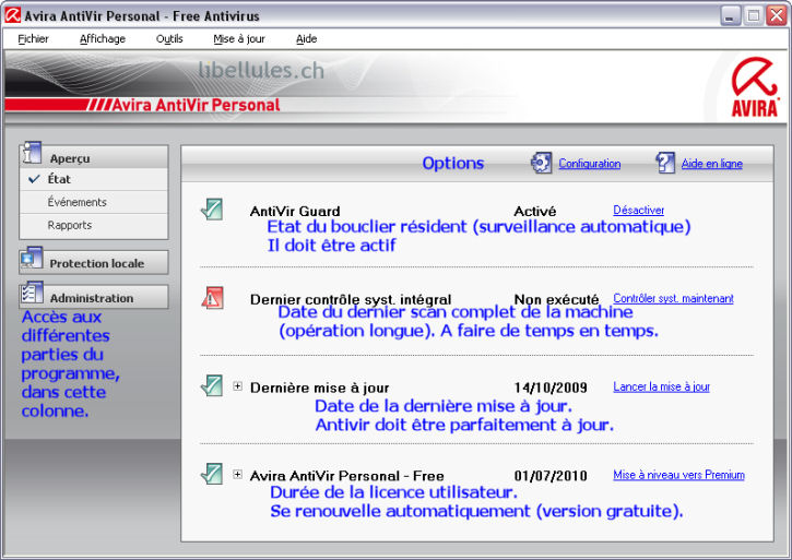 Antivir interface