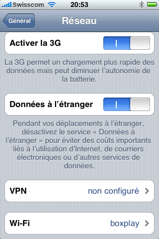 comment avoir 3g sur iphone