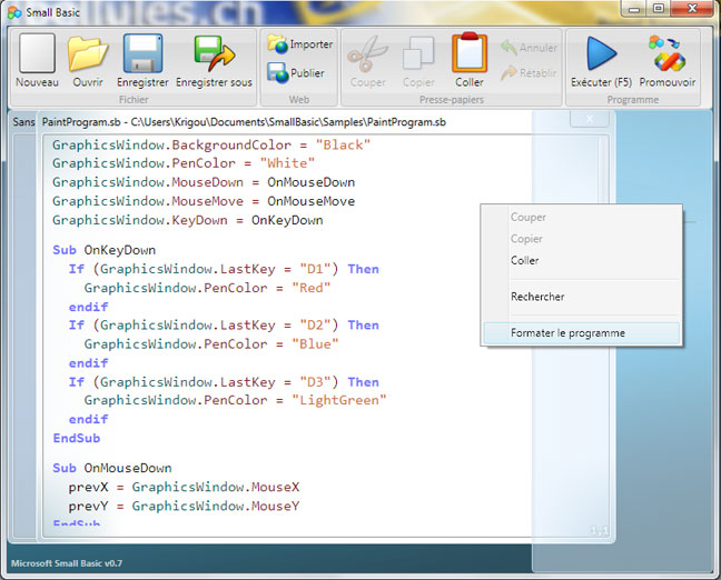 Microsoft Small Basic - libellules.ch