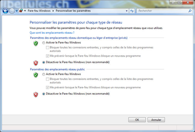 Desactiver Le Firewall De Vista