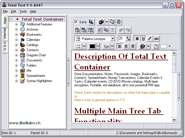 Total Text Container