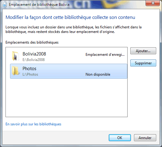 Utilisation/Gestion des bibliothèques dans Windows 7