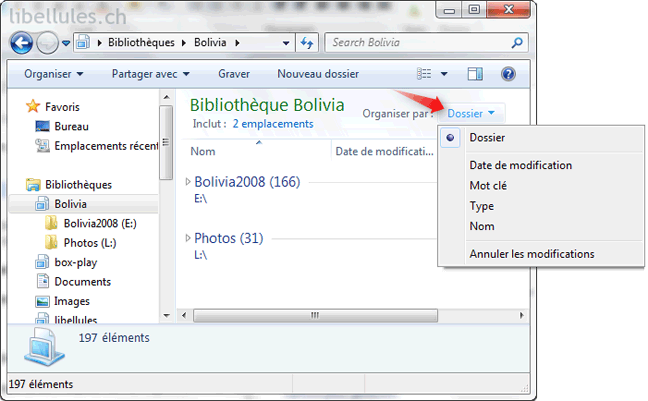 Utilisation/Gestion des bibliothèques dans Windows 7