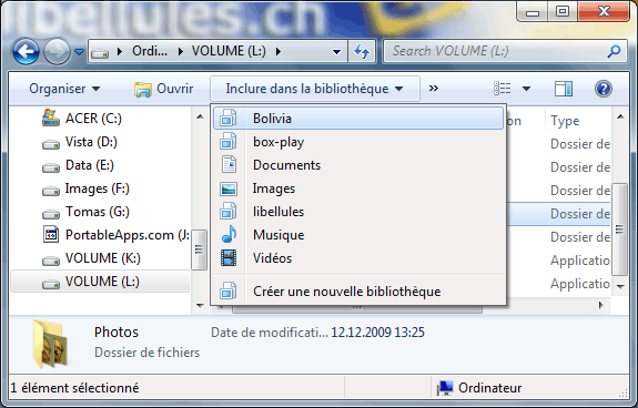 Utilisation/Gestion des bibliothèques dans Windows 7