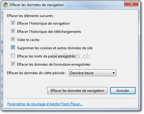 Chrome - Effacer les données de navigation