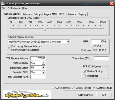 comment regler tcp optimizer windows 7