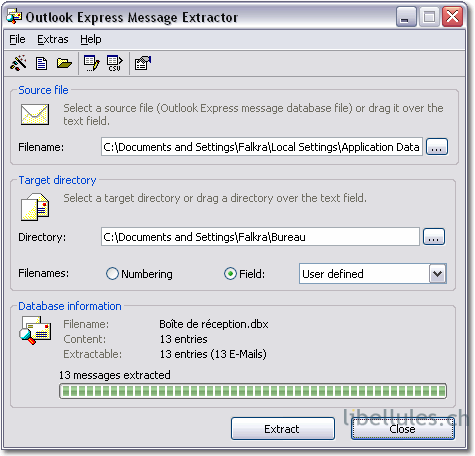 Outlook Express Message Extractor