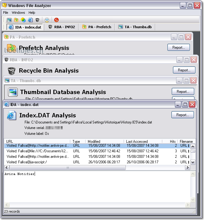 Windows File Analyzer (WFA)