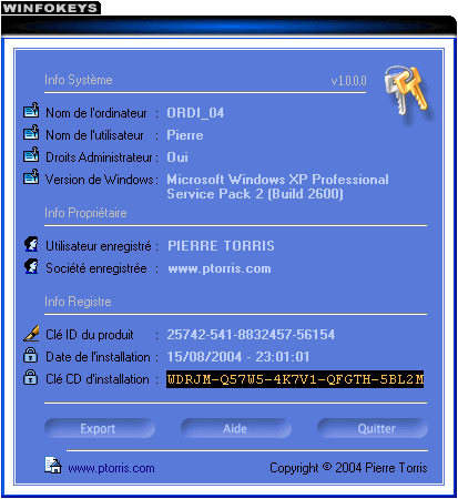 le logiciel winfokeys