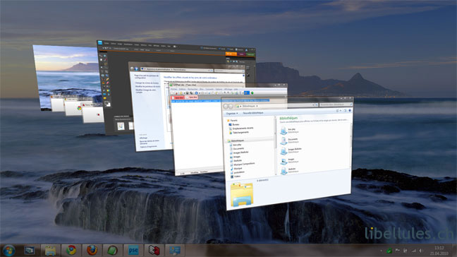 Windows 7 - Créer une icône Rotation 3D Aero (Flip 3D) dans la barre des tâches