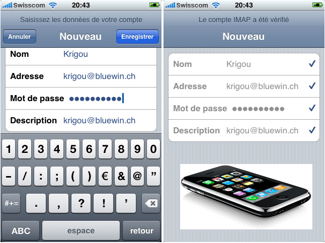 Configurer un compte e-mail sur un iPhone depuis la version 2