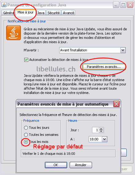 configuration avancée jucheck java