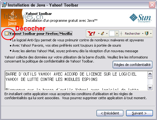 java sans toolbar yahoo