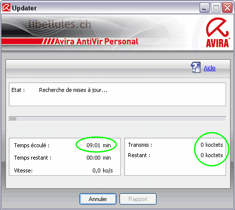 antivir mise à jour manuelle