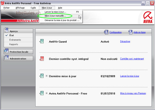 antivir mise à jour rapide