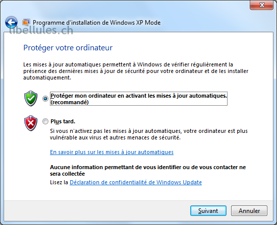 windows updates pour XP