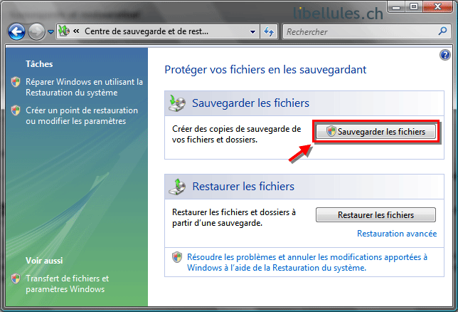 Windows Vista - Sauvegardez vos fichiers !