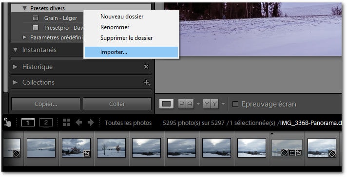 Comment installer et utiliser un preset dans Lightroom