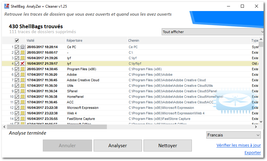 Shellbag Analyzer & Cleaner