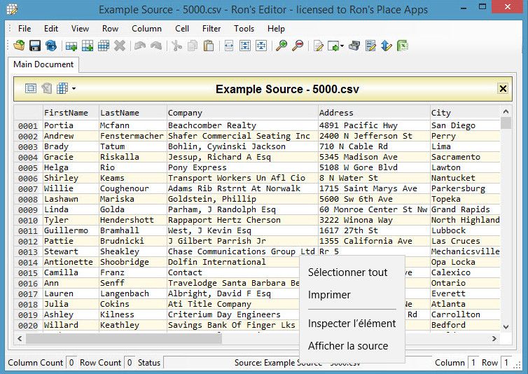 Tabular Text Editor