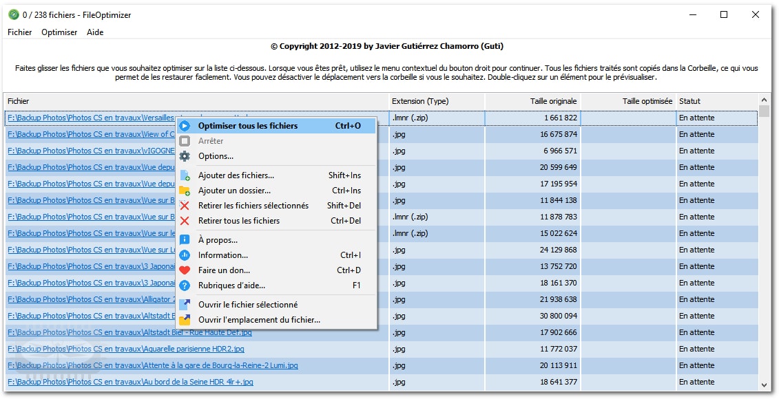 FileOptimizer - optimisez la taille de vos fichiers