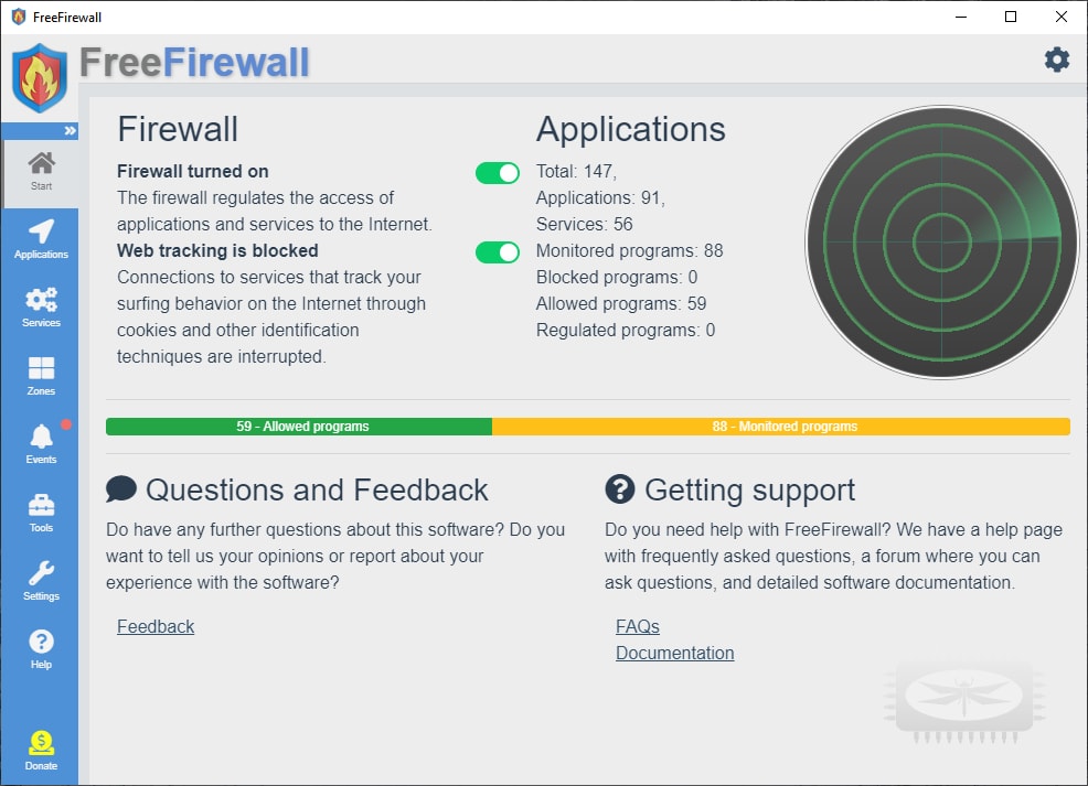 Free Firewall est un pare-feu professionnel complet pour vous protéger des dangers d’Internet