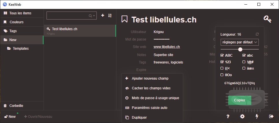 KeeWeb - un gestionnaire de mots de passe multi-plateformes