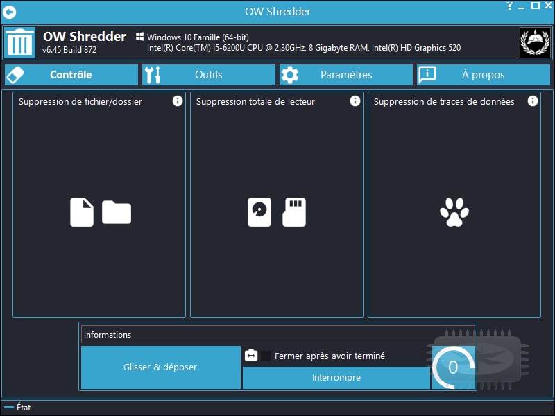 OW Shredder vous permet d’effacer complètement les données sensibles de votre PC