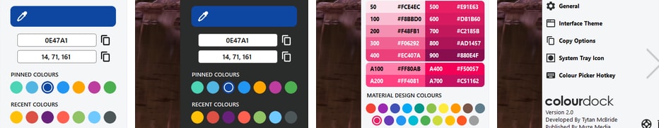 ColourDock capte la couleur de n’importe quel pixel sur votre écran