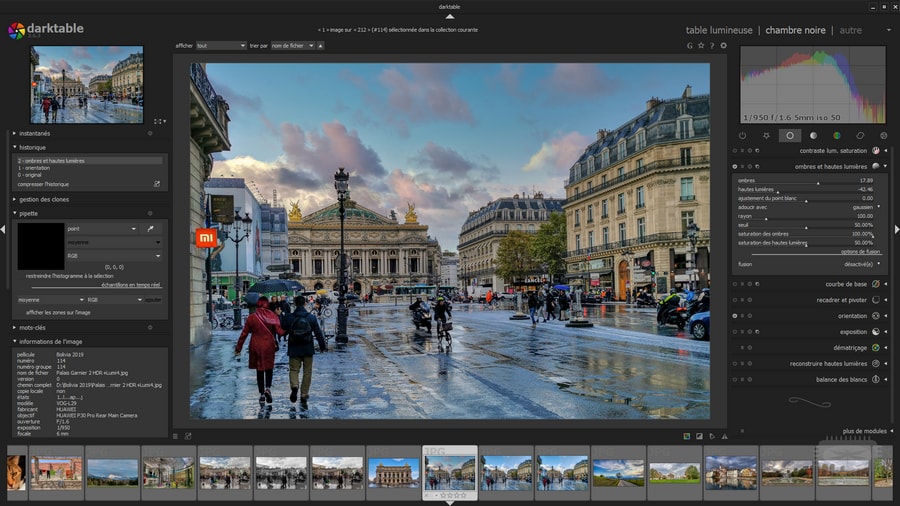 Darktable est un programme de gestion d'images et d'édition d'images inspiré par Adobe Lightroom
