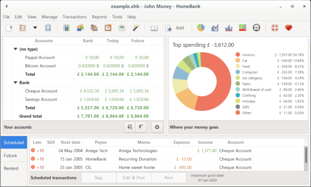 HomeBank, logiciel de comptabilité personnelle