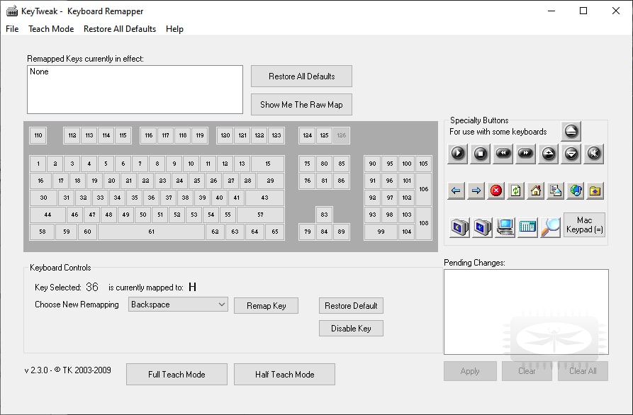 KeyTweak - gestionnaire de touches clavier