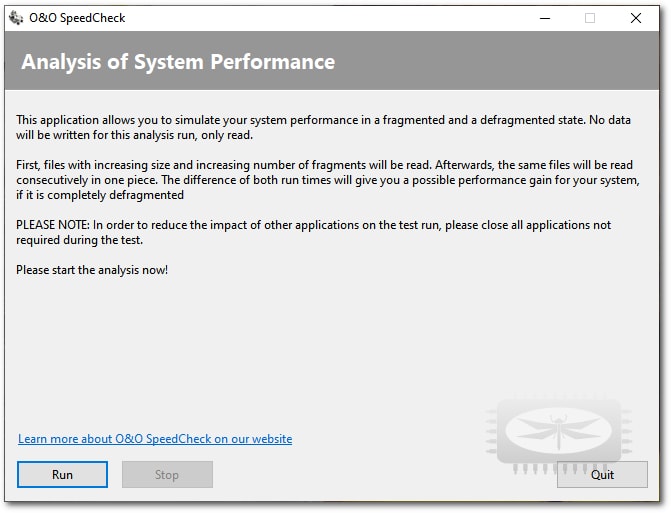 O&O SpeedCheck  /> analyseur de performances