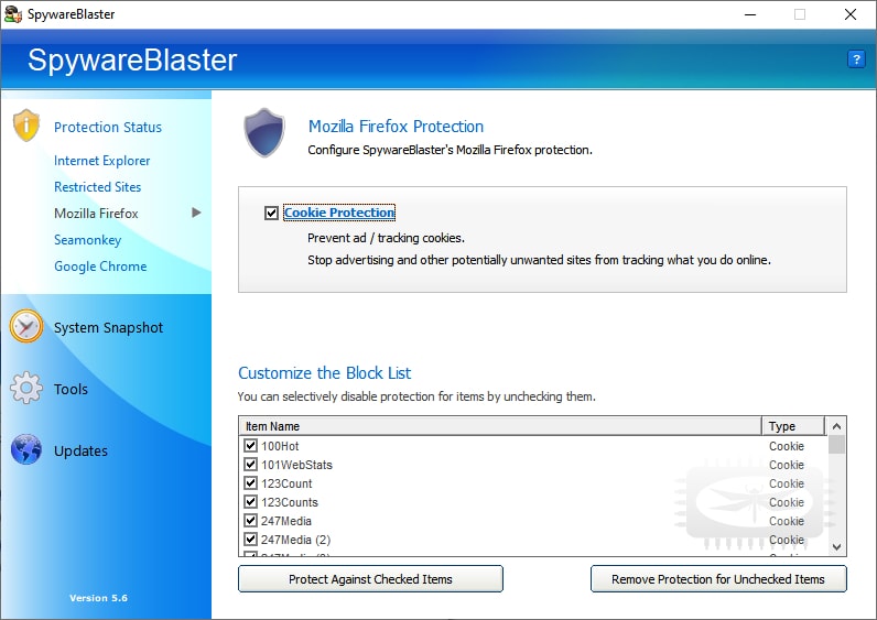 SpywareBlaster - Empêchez l'installation de logiciels espions et autres logiciels potentiellement indésirables