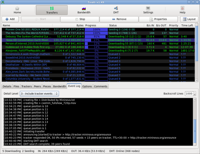 Tixati, logiciel BitTorrent pour Windows et Linux