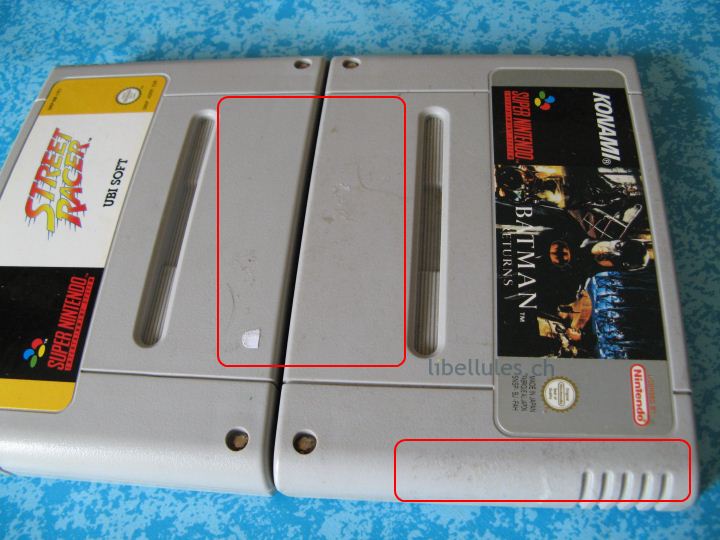 cartouche snes traces colle
