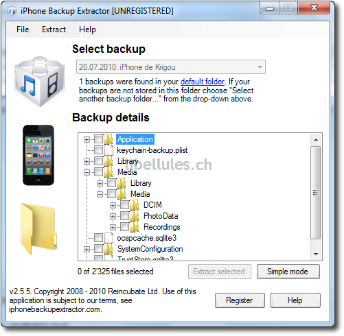 iphone backup extractor.