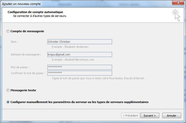 Ajouter un compte Gmail dans Outlook 2010