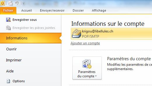 Ajouter un compte Gmail dans Outlook 2010