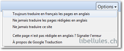 Vergadering Seminarie Internationale La barre de traduction dans Google Chrome - Portail francophone  d'informatique - libellules.ch