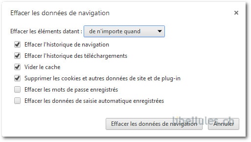 Chrome - Effacer les données de navigation