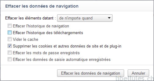 Chrome - Effacer les données de navigation