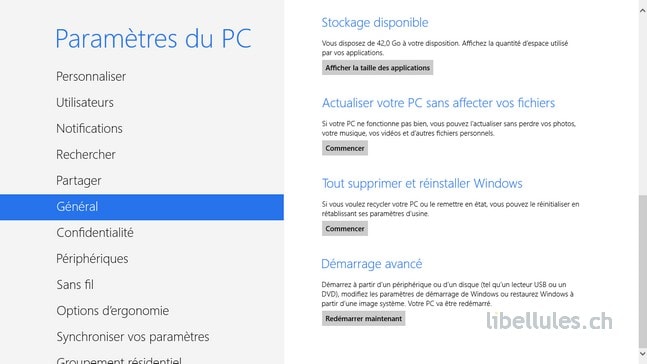 Restauration sous Windows 8