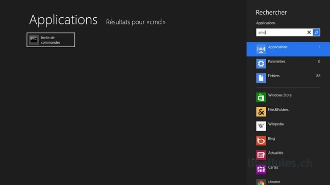 Afficher l'invite de commandes sous Windows 8