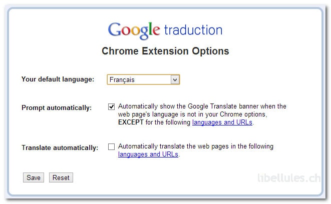 Google Translate pour Chrome