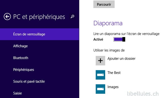 Windows 8.1 - Nouvelle option Diaporama pour l'écran de verrouillage