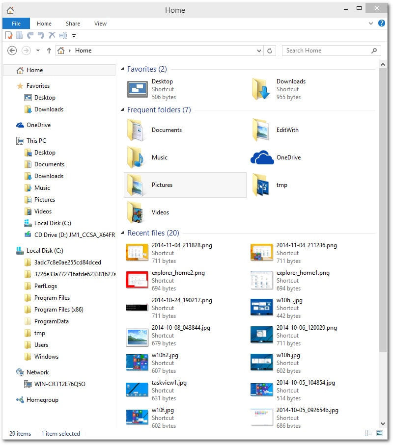 Windows 10 - Les nouveautés - Le dossier Home