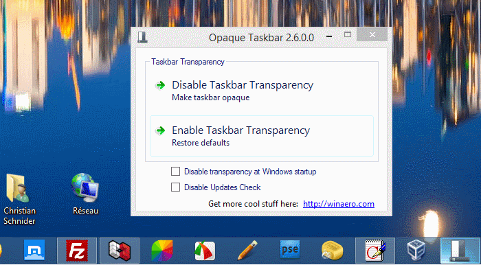 Opaque Taskbar